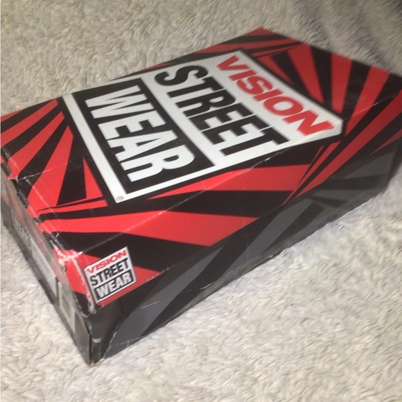 New Old Stock! NOS VISION STREET WEAR NEON ORANGE CANVAS HI-TOP SHOES Mens 8.5 - Picture 7 of 8